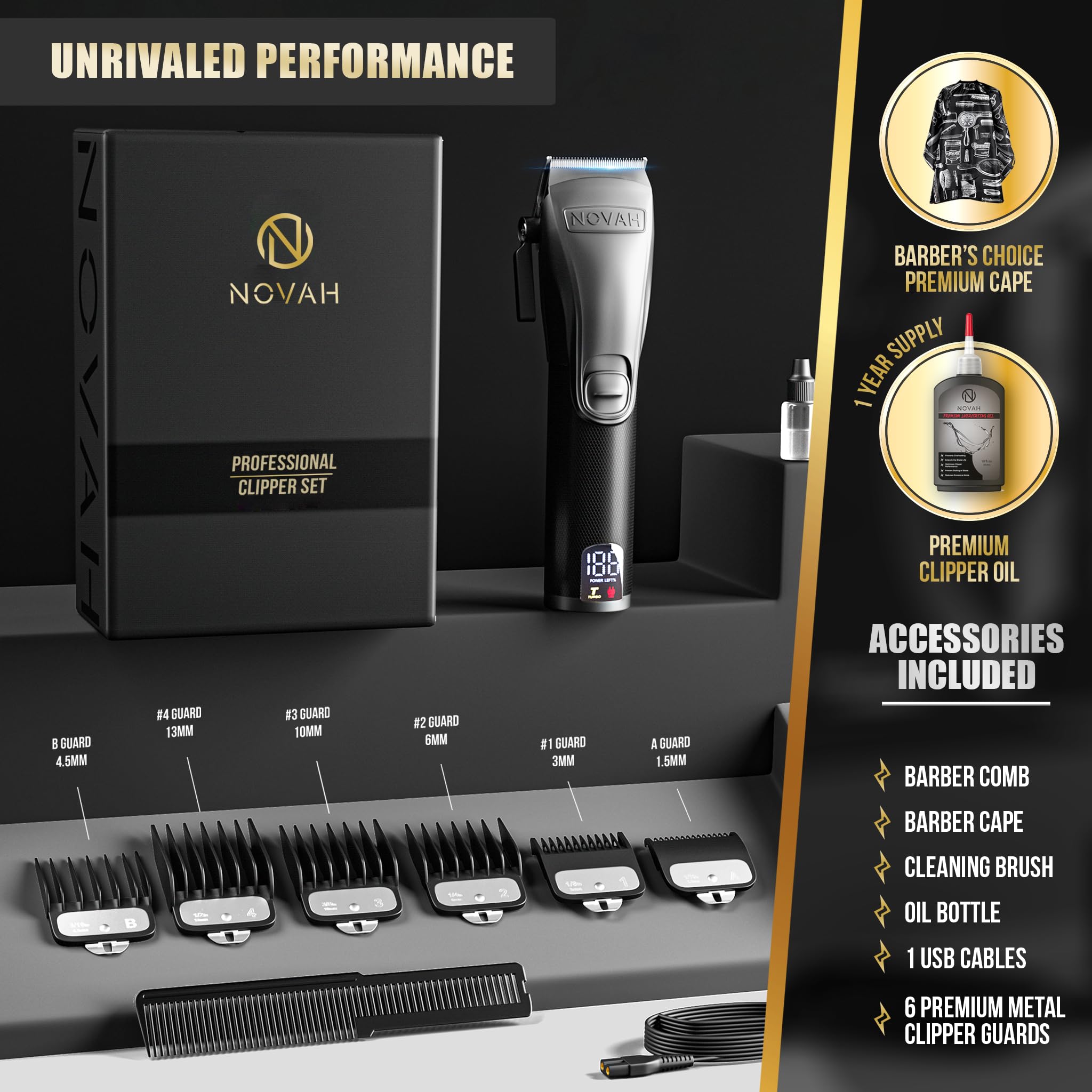 Amazon.co.jp: Novah 男性用プロフェッショナルバリカン